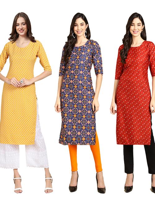 pack of 3 multi colored kurta - 19403498 - Very Small Image - 1