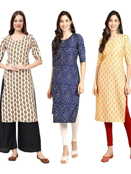 pack of 3 multi colored kurta - 19403506 - Very Small Image - 1
