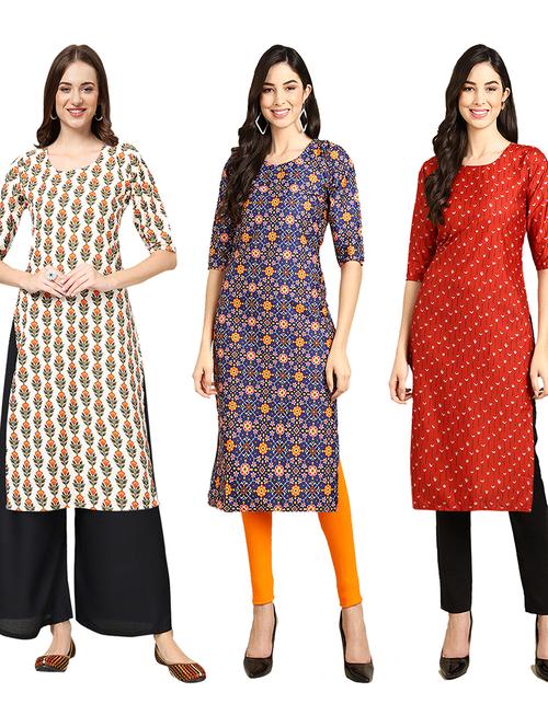 pack of 3 multi colored kurta - 19403508 - Very Small Image - 1