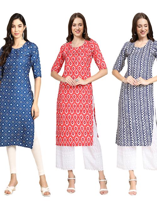 pack of 3 multi colored kurta - 19403509 - Very Small Image - 1