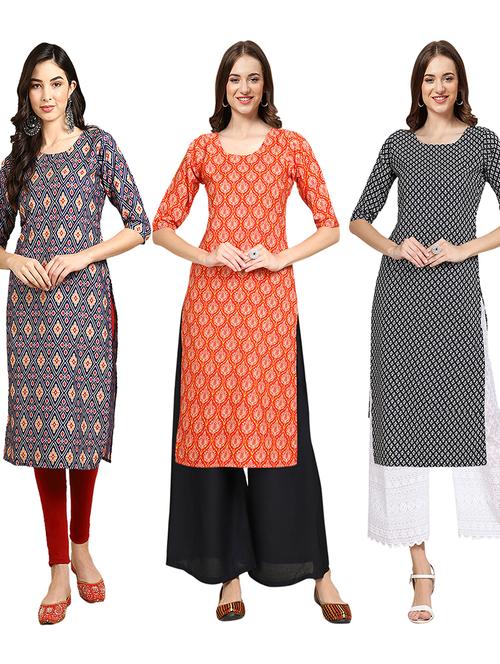 pack of 3 multi colored kurta - 19403527 - Very Small Image - 1