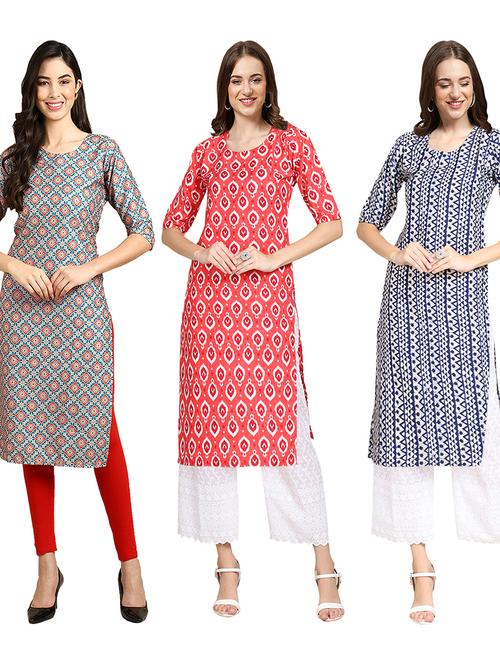 pack of 3 multi colored kurta - 19403569 - Very Small Image - 1