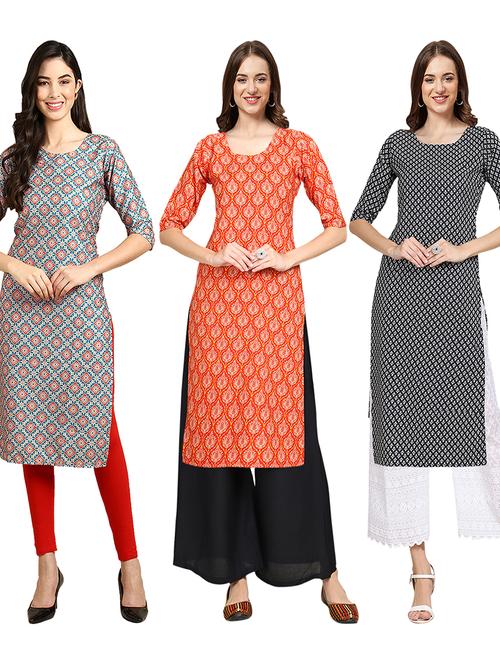 pack of 3 multi colored kurta - 19403572 - Very Small Image - 1
