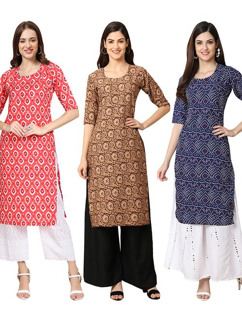 pack of 3 multi colored kurta - 19403578 - Very Small Image - 1