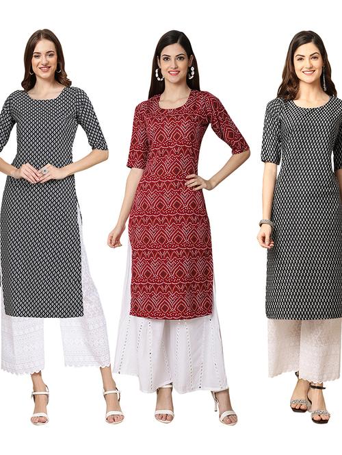 pack of 3 multi colored kurta - 19403592 - Very Small Image - 1