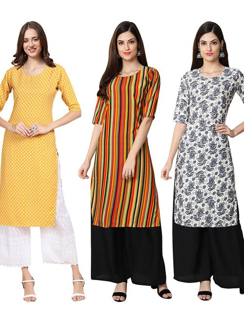 pack of 3 multi colored kurta - 19403594 - Very Small Image - 1