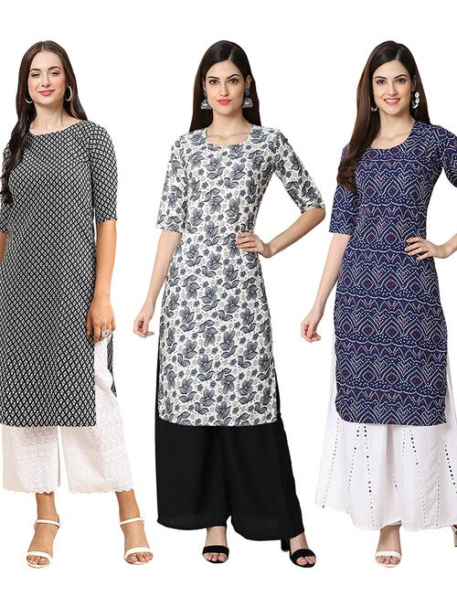 pack of 3 printed straight kurta - 19403685 - Very Small Image - 1