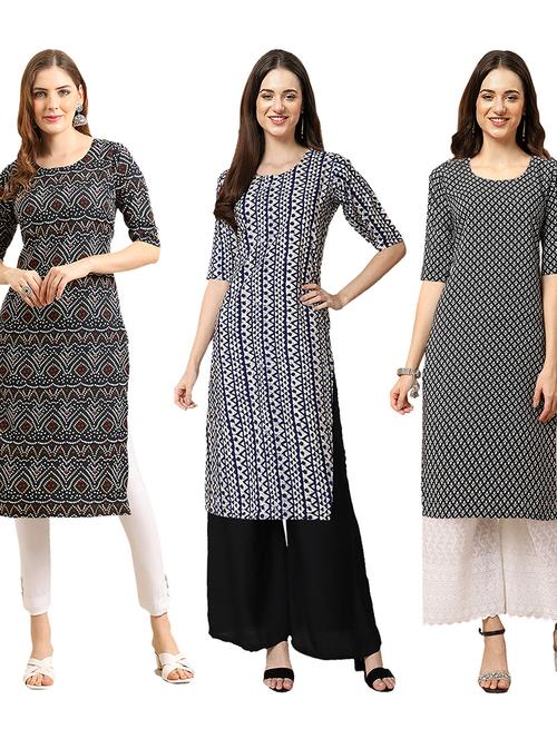 pack of 3 printed straight kurta - 19404510 - Very Small Image - 1