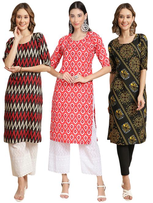 pack of 3 multi colored kurta - 19404849 - Very Small Image - 1