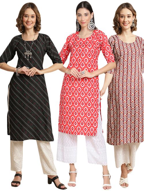 pack of 3 multi colored kurta - 19404852 - Very Small Image - 1