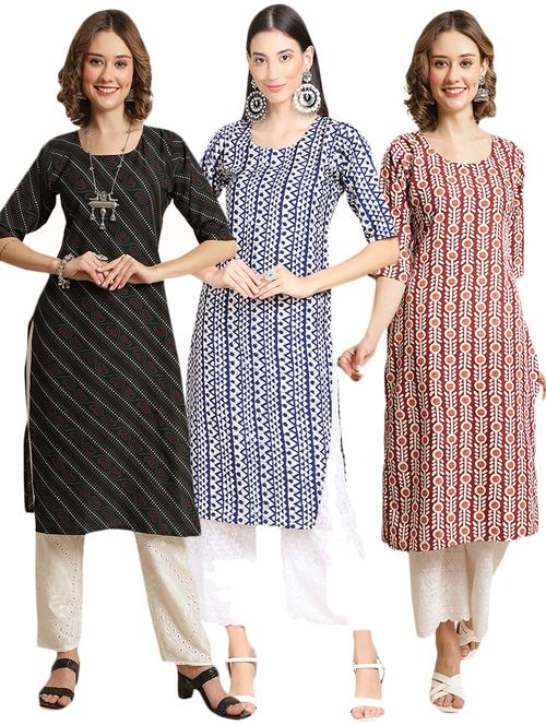 pack of 3 multi colored kurta - 19404863 - Very Small Image - 1