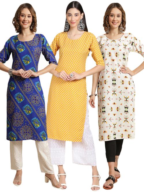 pack of 3 multi colored kurta - 19404873 - Very Small Image - 1