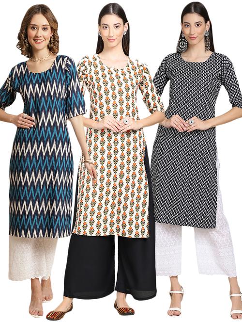 pack of 3 multi colored kurta - 19404900 - Very Small Image - 1