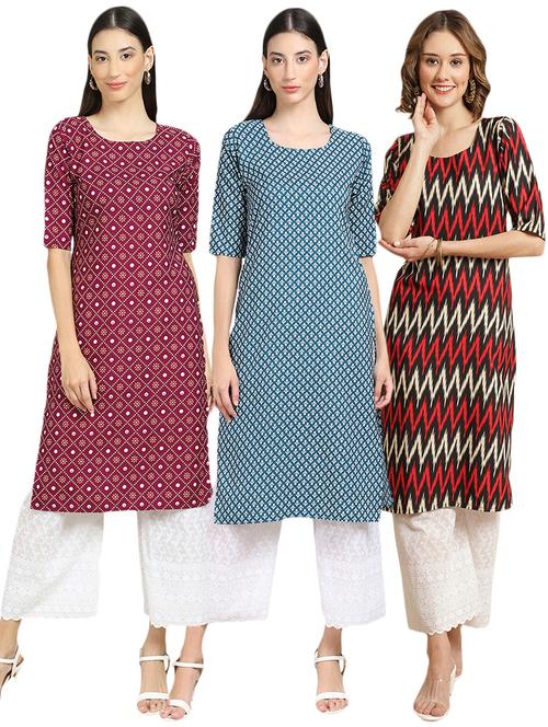 pack of 3 multi colored kurta - 19404907 - Very Small Image - 1
