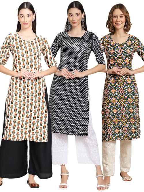 pack of 3 multi colored kurta - 19404910 - Very Small Image - 1