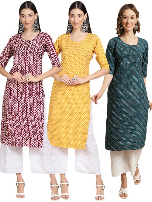 pack of 3 multi colored kurta - 19404914 - Very Small Image - 1