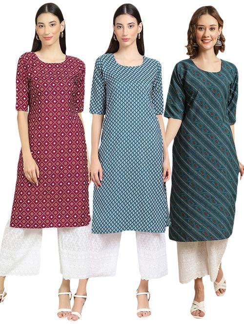 pack of 3 multi colored kurta - 19404917 - Very Small Image - 1