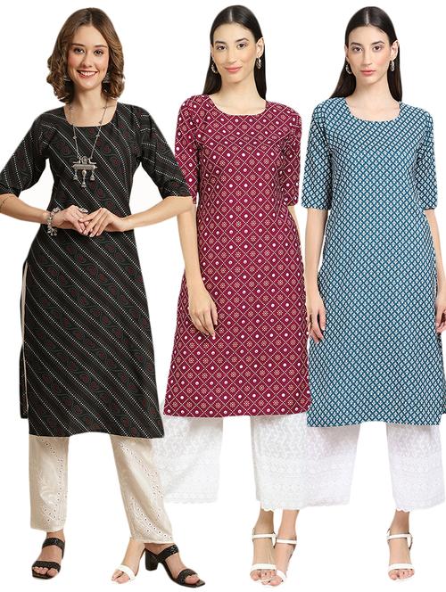 pack of 3 multi colored kurta - 19404937 - Very Small Image - 1