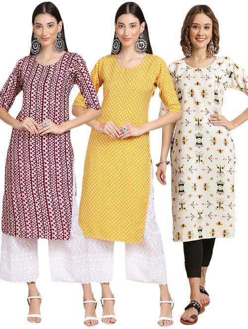 pack of 3 multi colored kurta - 19404939 - Very Small Image - 1