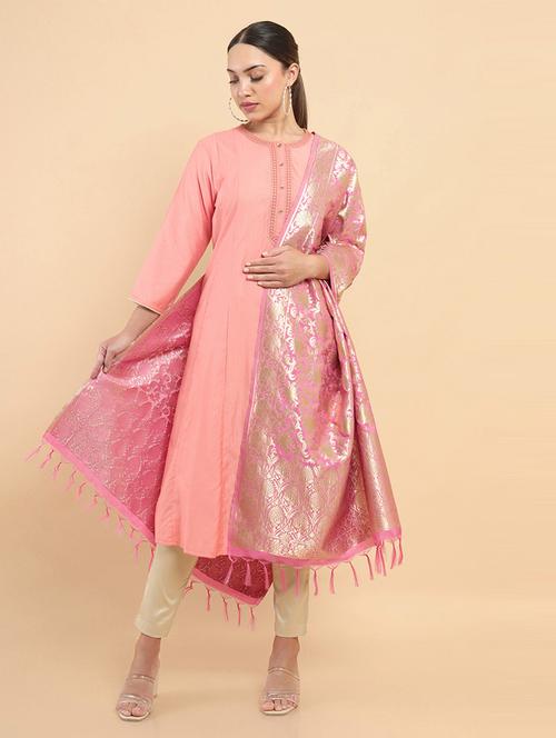 pink viscose dupatta - 19405957 - Very Small Image - 1