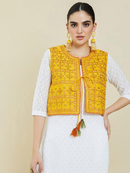 yellow embroidered jacket - 19405995 - Very Small Image - 1