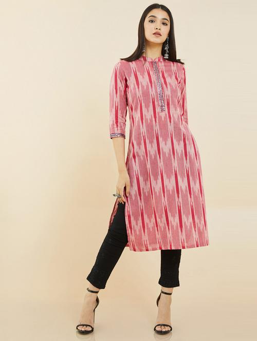 maroon printed straight kurta - 19406012 - Very Small Image - 1