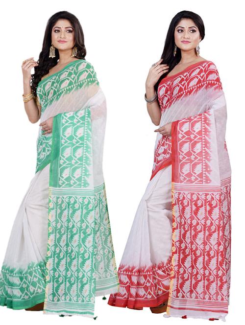 women's saree combo - 19406964 - Very Small Image - 1