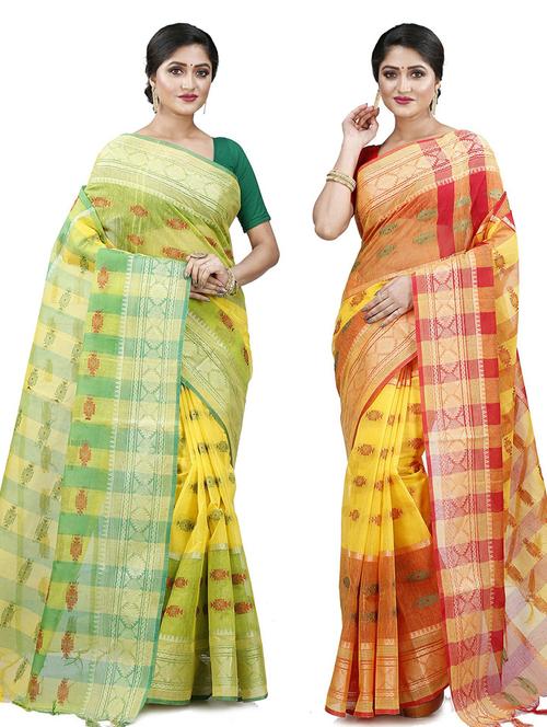 women's saree combo - 19407028 - Very Small Image - 1