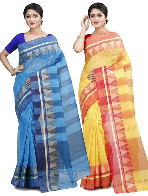 women pack of 2 casual wear combo sarees - 19407120 - Very Small Image - 1