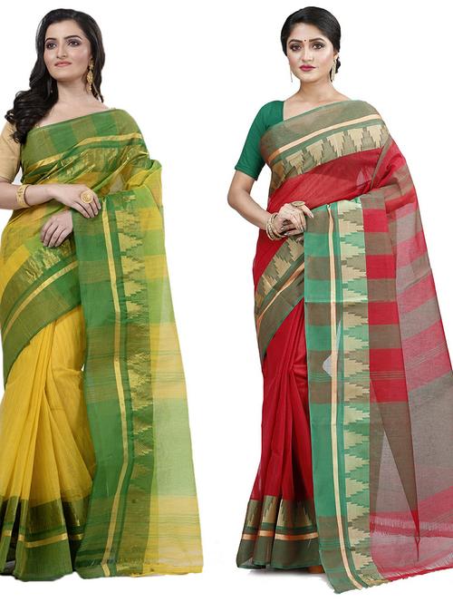 women's saree combo - 19407131 - Very Small Image - 1
