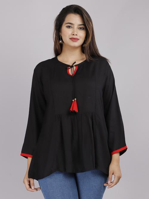 women solid a-line top - 19408196 - Very Small Image - 1