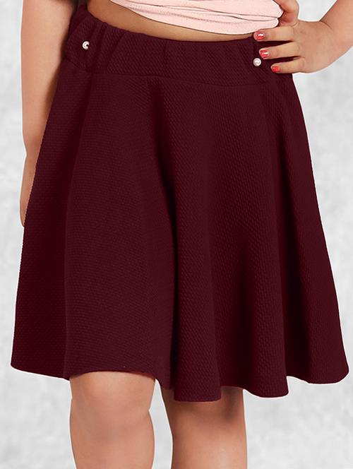 cotton blend solids flared skirt - 19408250 - Very Small Image - 1