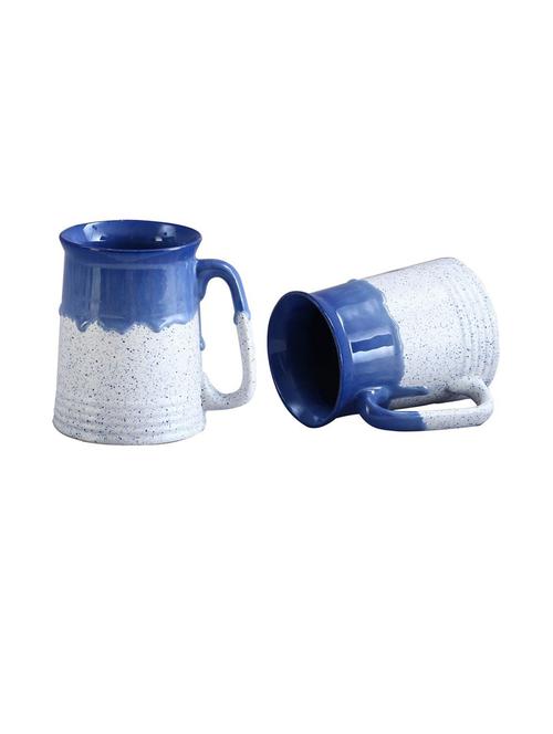 caffeine ceramic handmade blue and white studio beer mug - (set of 2) - 19408569 - Very Small Image - 1
