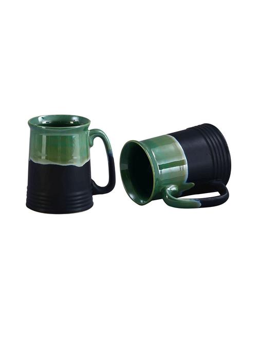 caffeine ceramic handmade green and black studio beer mug - set of 2 - 19408579 - Very Small Image - 1