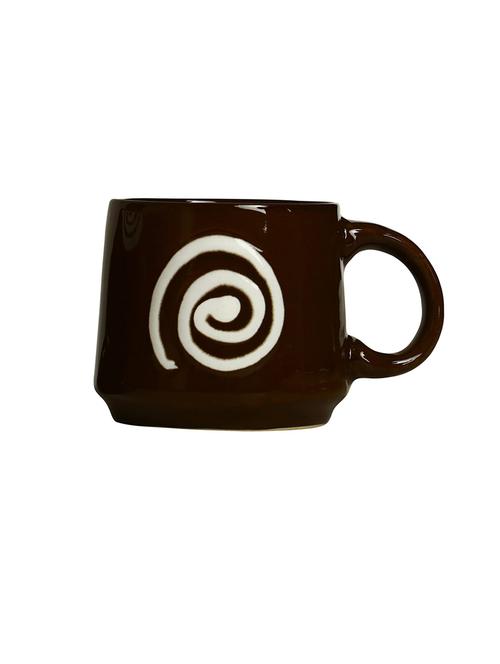 caffeine ceramic handmade brown doodle print tea cup set of 2 - 19408706 - Very Small Image - 1