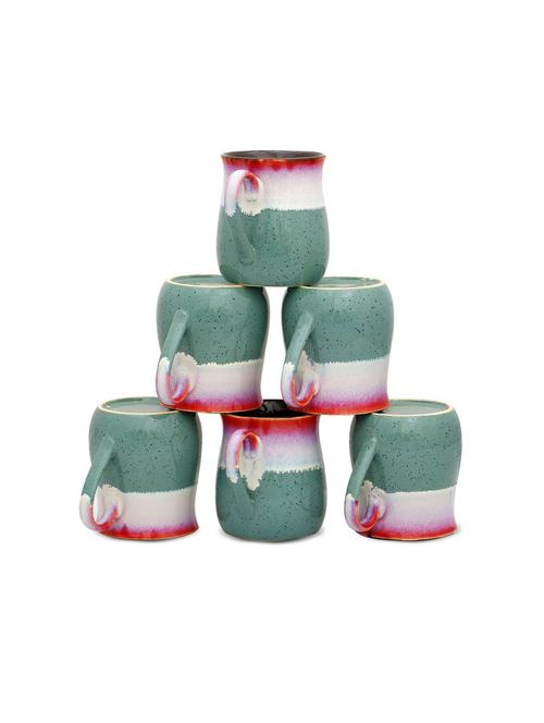 caffeine ceramic handmade multicolor studio tea cups (set of 6) - 19408709 - Very Small Image - 1