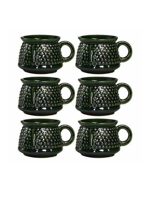 caffeine ceramic handmade green bubble tea cups (set of 6 pcs) - 19408714 - Very Small Image - 1