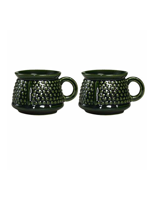 caffeine ceramic handmade green bubble tea cups (set of 2 pcs) - 19408732 - Very Small Image - 1