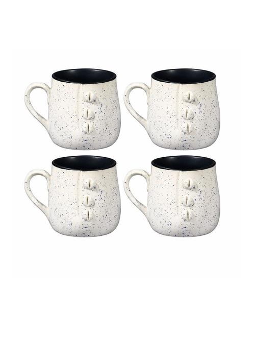 caffeine ceramic handmade matte white & glossy black buttoned tea cups - 19408767 - Very Small Image - 1