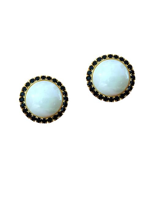white metal studs earring - 19409100 - Very Small Image - 1