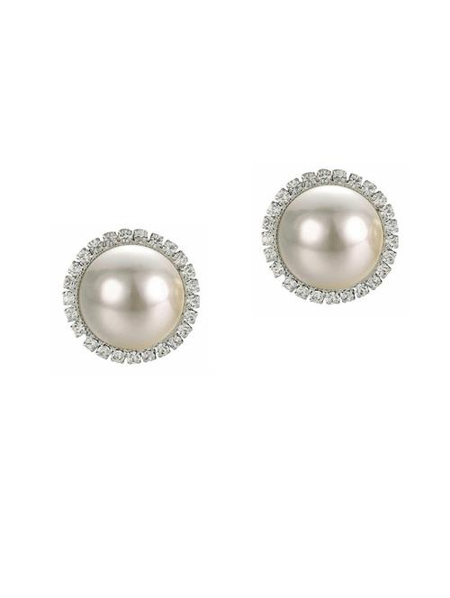 white metal studs earring - 19409101 - Very Small Image - 1