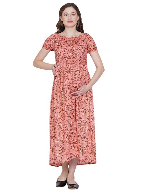 foral print fit & flare maternity dress - 19409142 - Very Small Image - 1