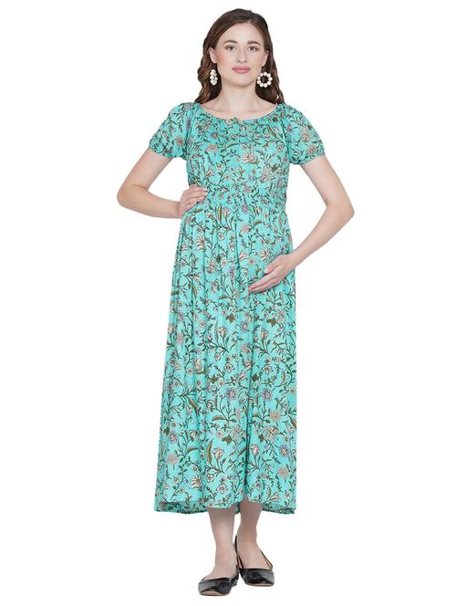 foral print fit & flare maternity dress - 19409143 - Very Small Image - 1