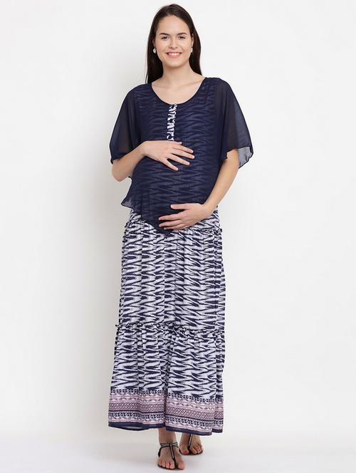 printed cape sleeve maternity dress - 19409198 - Very Small Image - 1