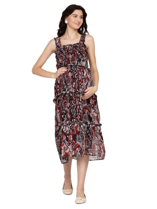 animal print a-line maternity dress - 19409339 - Very Small Image - 1