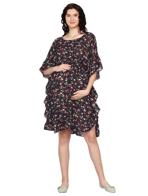 floral print fit & flare maternity dress - 19409340 - Very Small Image - 1