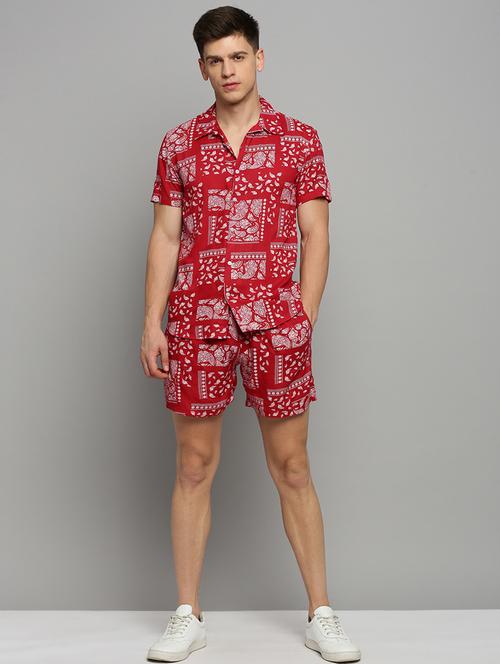 men printed co-ord set - 19409421 - Very Small Image - 1