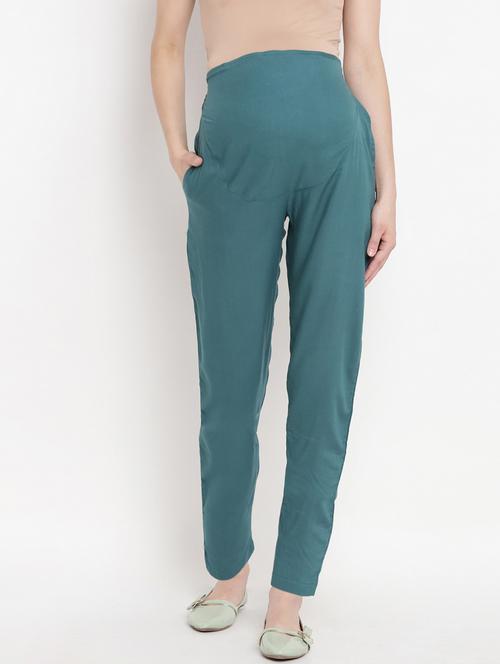 green rayon maternity trouser - 19409529 - Very Small Image - 1