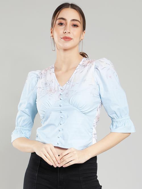 blue polyester regular top - 19409548 - Very Small Image - 1