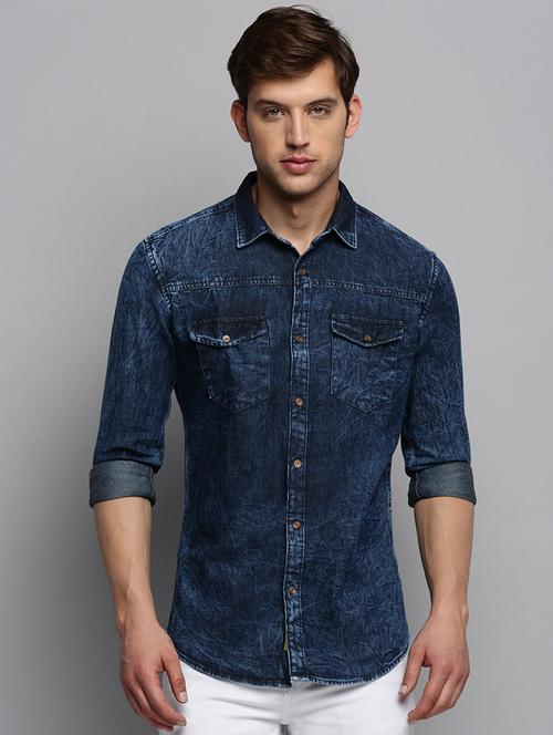 mens solid casual shirt - 19409855 - Very Small Image - 1